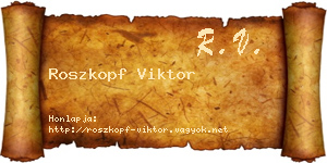 Roszkopf Viktor névjegykártya