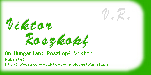 viktor roszkopf business card
